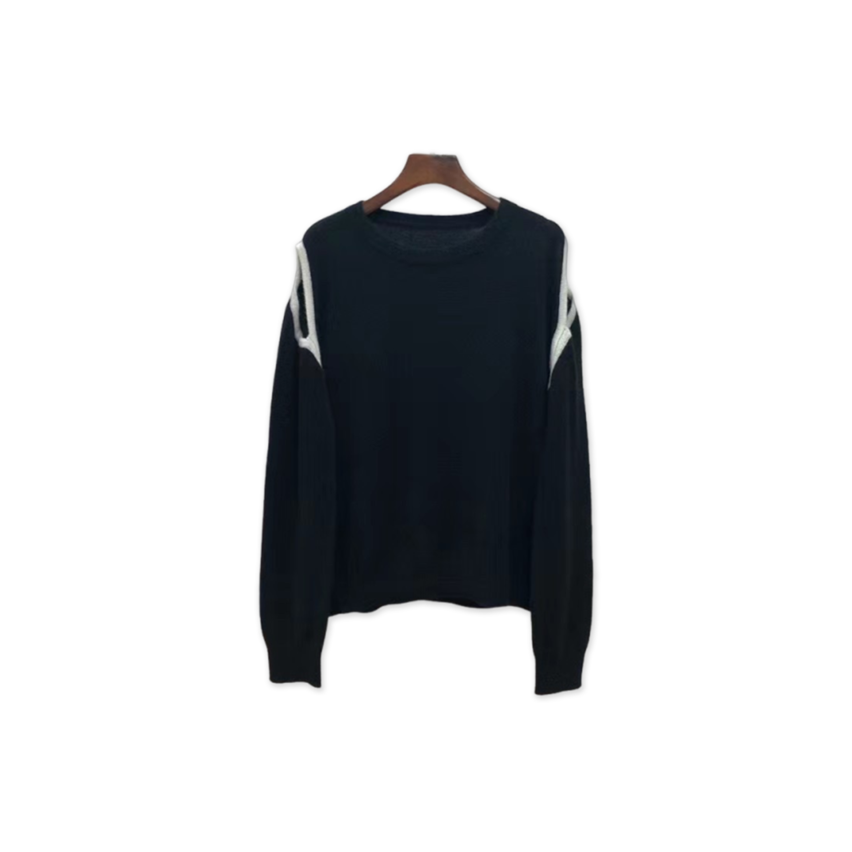 L0ew* black and white color-blocked wool sweater